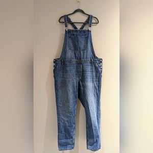 Distressed Denim Overalls, &Denim H&M, Size 18